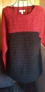Dressbarn size L red/black sweater